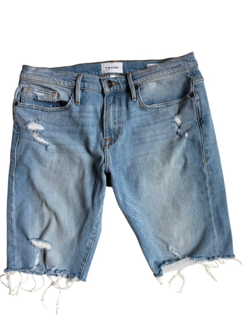 Frame L'Homme Slim Fit Cut-Off Shorts (Tidal) - Size 32